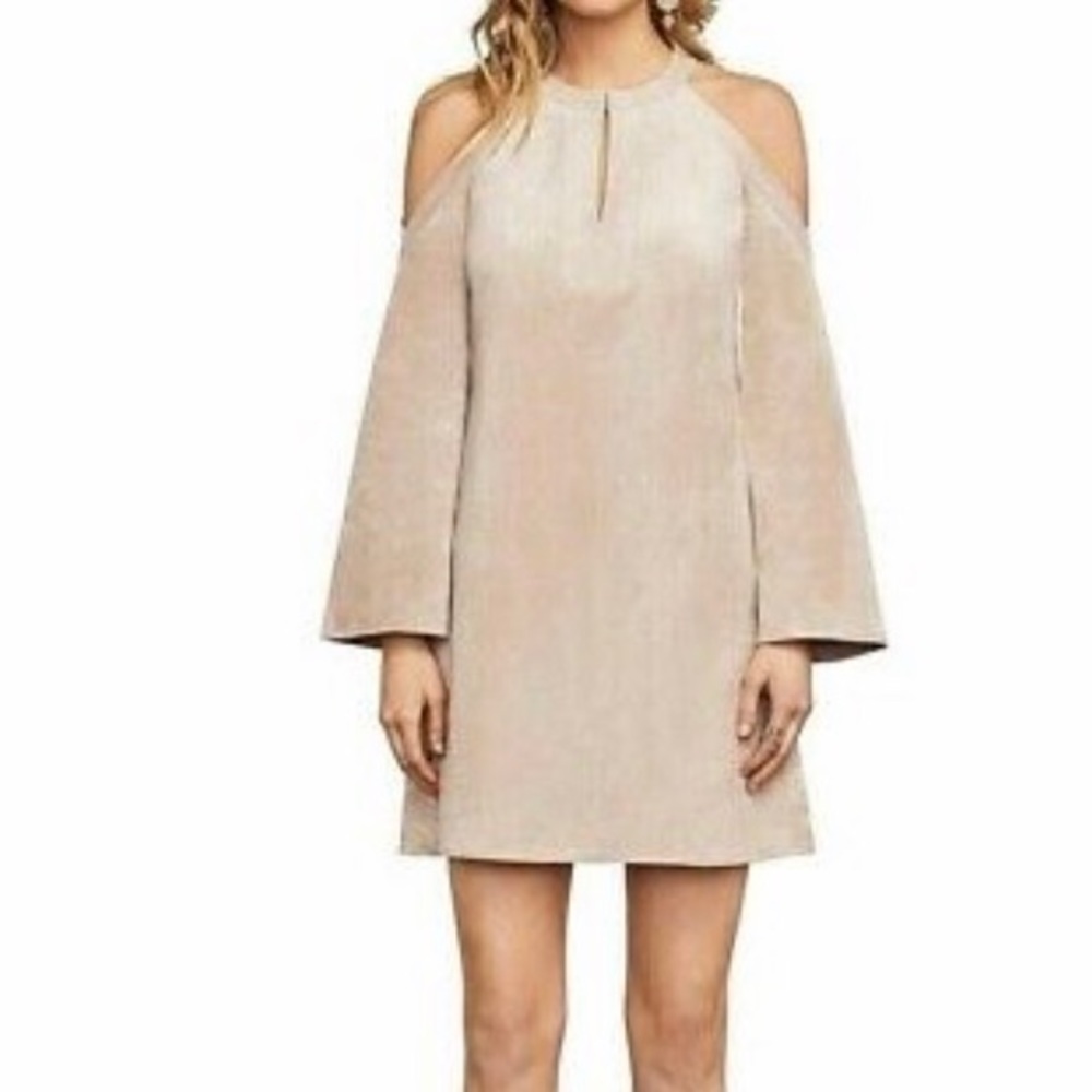 BCBG Faux Suede Cold Shoulder Dress